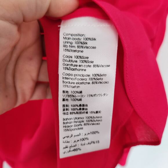 3.1‎ Phillip Lim Silk Blouse 12 Fuchsia Pink Office Career Business Casual - Picture 4 of 7